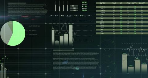 Dynamic Digital Data Visualization with Graphs and Statistics - Download Free Stock Images Pikwizard.com