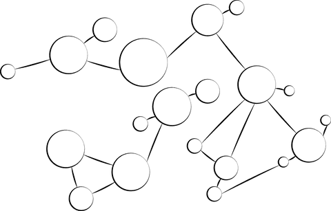 Molecular connection on transparent background