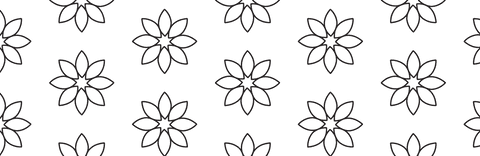 Black flower pattern on transparent background for design projects