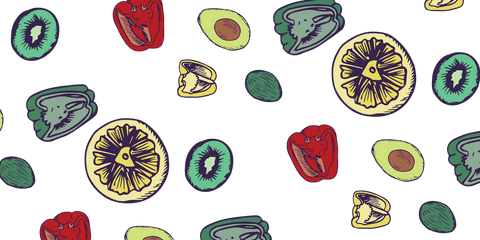 colorful sliced fruit and vegetables illustration on transparent background - Download Free Stock Videos Pikwizard.com