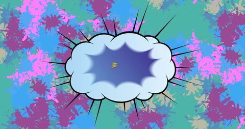 Retro Pop Art Explosion with Colorful Paint Splashes