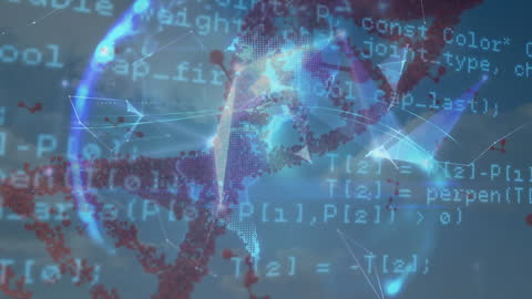 DNA Strand and Digital Data Coding Overlay