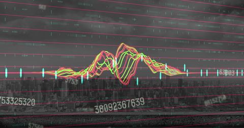 Data Trends Overlayed on Cityscape Skyscrapers - Download Free Stock Images Pikwizard.com