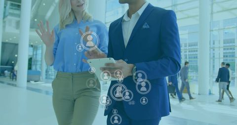 Business Networking with Digital Connections - Download Free Stock Images Pikwizard.com