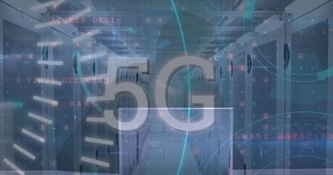 5G Network Security with Hackers in Server Room - Download Free Stock Images Pikwizard.com
