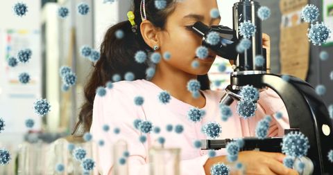 Young Girl Exploring Biology Through Microscope in Classroom - Download Free Stock Images Pikwizard.com