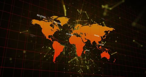 Digital World Map with Global Networks and Connections Visualization - Download Free Stock Images Pikwizard.com