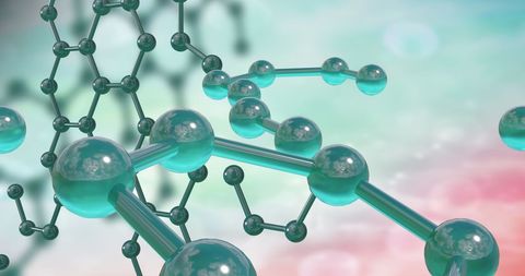 3d molecular structure concept on abstract green background