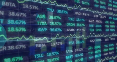 Financial data visualization on digital screens and hud display