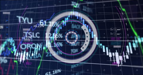 Futuristic Financial Data with Digital Interface Technology