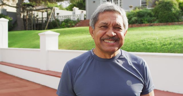 Senior Man Enjoying Outdoor Exercise in Suburban Setting - Download Free Stock Images Pikwizard.com