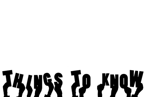 Transparent hands holding things to know text illustration