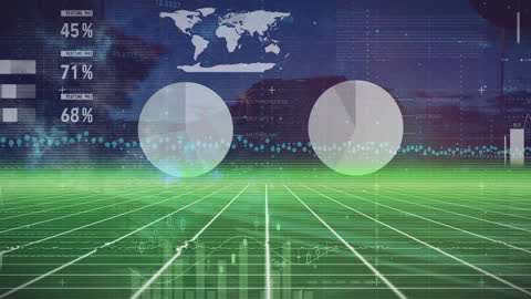 Futuristic Digital Financial Interface with Dynamic Graphs