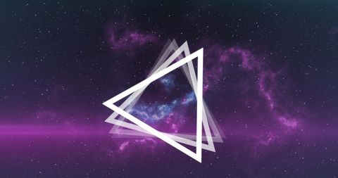 Abstract Triangles Spinning Against Galactic Background - Download Free Stock Images Pikwizard.com