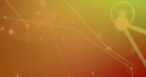 Abstract connections and light trails on warm color gradient background