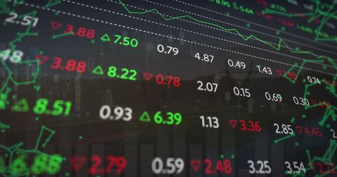 Dynamic Financial Data and Stock Market Analysis Display - Download Free Stock Images Pikwizard.com
