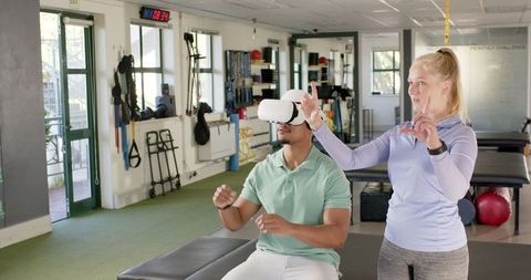 Physical Rehabilitative Therapy with VR Technology in Gym - Download Free Stock Images Pikwizard.com