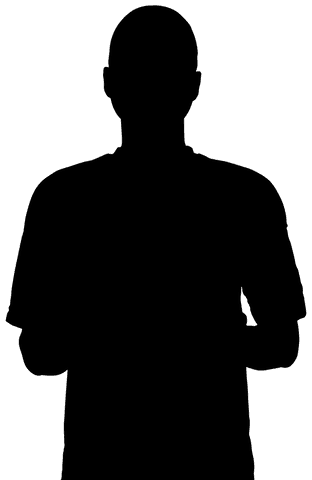 Silhouette of man with hands raised transparent png