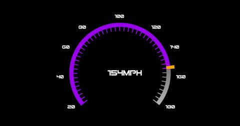 Purple and Gray Speedometer Display Showing High Velocity at 154 MPH - Download Free Stock Images Pikwizard.com