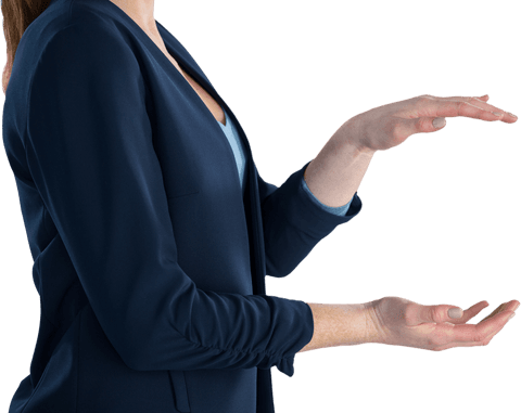 businesswoman holding invisible product with hands transparent background - Download Free Stock Videos Pikwizard.com