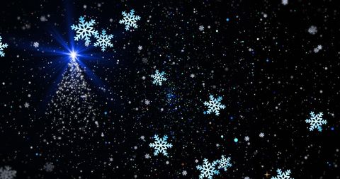 Sparkling Christmas Tree in Winter Wonderland