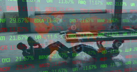 Digital Financial Data Overlaid Business Animation