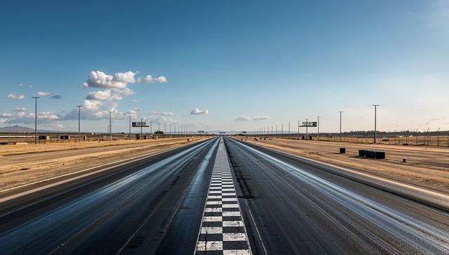 Long Open Drag Strip in Deserted Landscape