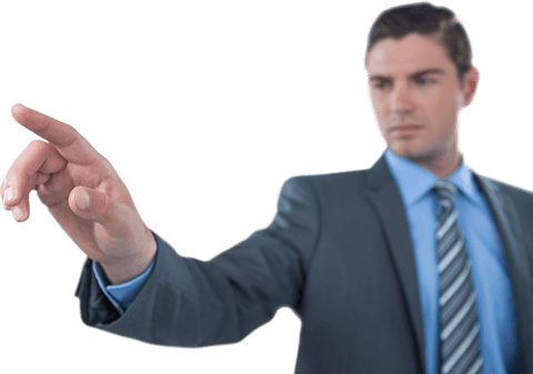 Transparent Businessman Interacting with Virtual Display - Download Free Stock Videos Pikwizard.com