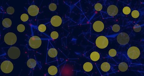 Abstract Yellow Circles on Network Connections - Download Free Stock Images Pikwizard.com