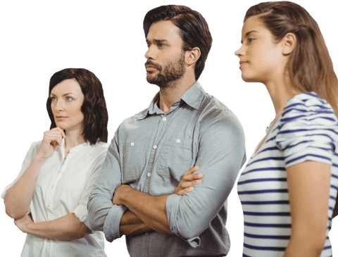 Transparent Group of Thoughtful Business Professionals Looking Aside - Download Free Stock Videos Pikwizard.com