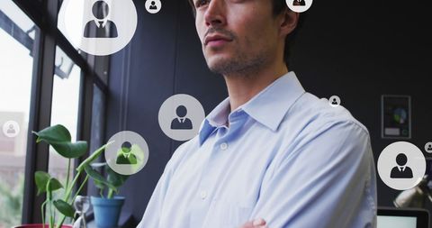 Professional Contemplation with Digital Overlay - Download Free Stock Images Pikwizard.com