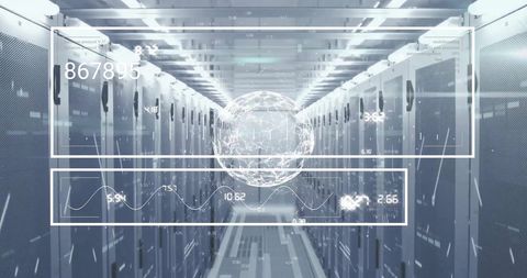 Digital Data Processing and Global Connectivity in Server Room - Download Free Stock Images Pikwizard.com