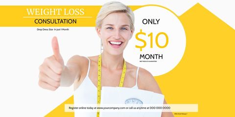 woman smiling with thumbs up promoting weight loss consultation - Download Free Stock Templates Pikwizard.com