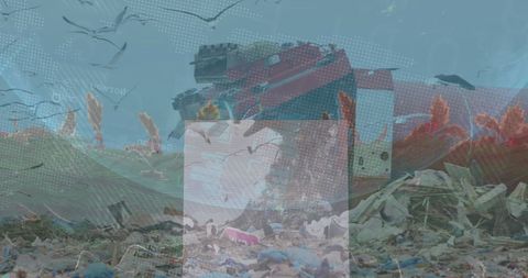 data processing concept over global waste pollution - Download Free Stock Images Pikwizard.com