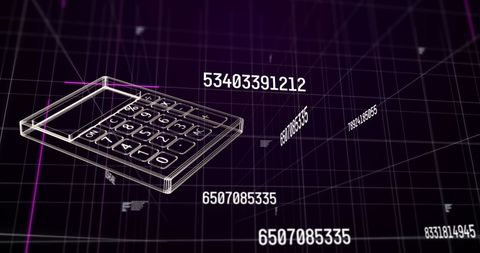 Digital Calculator Interface with Data Streams on Grid Background - Download Free Stock Images Pikwizard.com