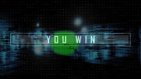 You Win Victory Message Over Data Concept Background