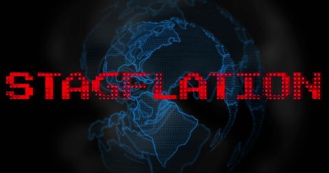 stagflation concept digital display with globe background - Download Free Stock Images Pikwizard.com
