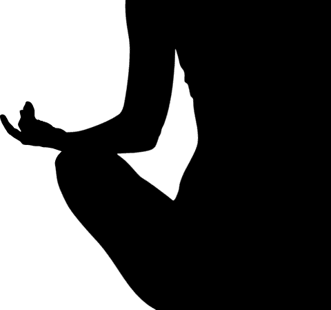 Transparent woman in yoga pose meditating tranquility