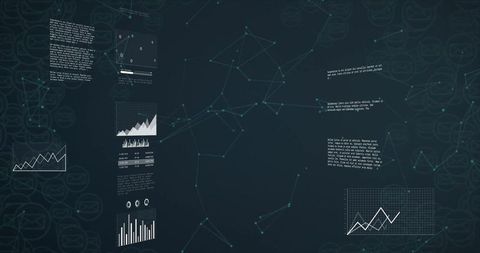 Futuristic Digital Interface Abstract with Graphs and Charts
