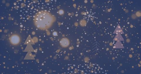 abstract christmas snowfall with trees and lights - Download Free Stock Images Pikwizard.com