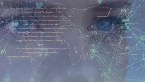 Global Network Connections and Data Processing Visualization