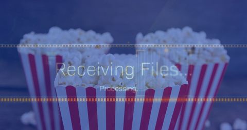 Popcorn with Digital Data Processing Overlay - Download Free Stock Images Pikwizard.com