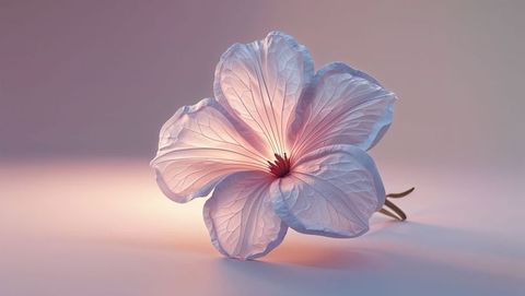 Elegant artificial forget me not blossom with soft gradient light