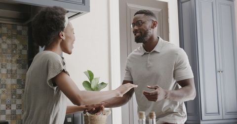 Joyful Senior African American Couple Enjoying Indoor Activities