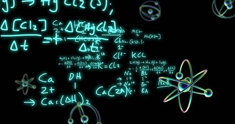 Complex Physics and Chemistry Formulas with Atom Models - Download Free Stock Images Pikwizard.com