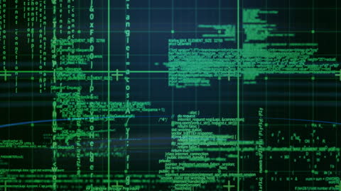 Digital Code Background with Green Data Flow Animation