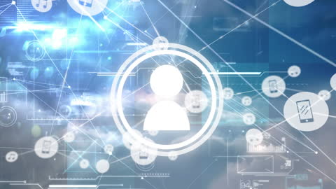Digital Network Interface with Data Processing and Icons