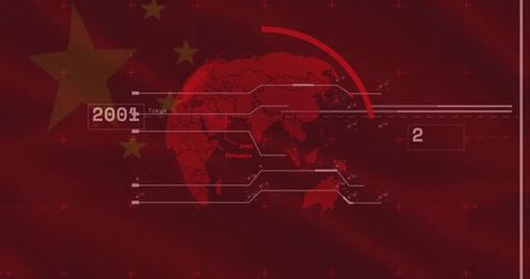 Digital Network Interface Featuring World Map and Data Points