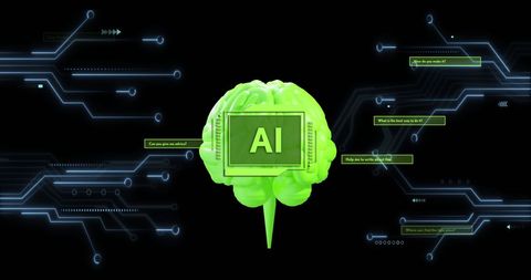 Digital Brain with AI Displaying Data Connections - Download Free Stock Images Pikwizard.com