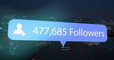 Global Social Media Follower Count Notification - Download Free Stock Images Pikwizard.com